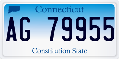 CT license plate AG79955