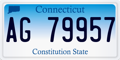 CT license plate AG79957