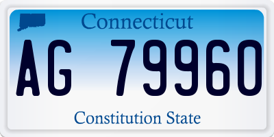 CT license plate AG79960