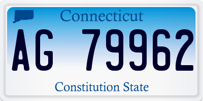 CT license plate AG79962