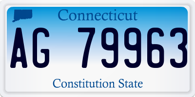 CT license plate AG79963