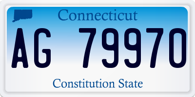 CT license plate AG79970