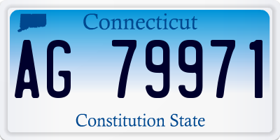 CT license plate AG79971