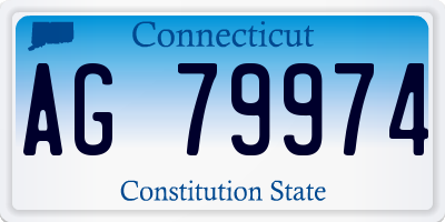 CT license plate AG79974