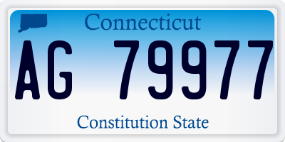 CT license plate AG79977