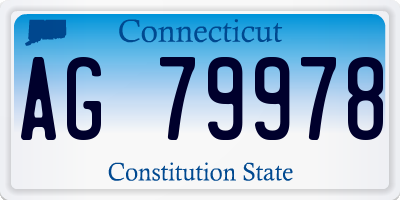 CT license plate AG79978