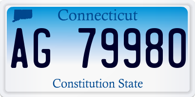 CT license plate AG79980
