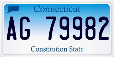 CT license plate AG79982