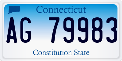 CT license plate AG79983