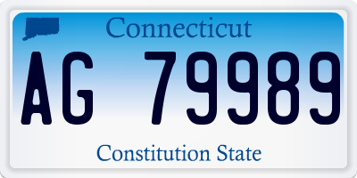 CT license plate AG79989