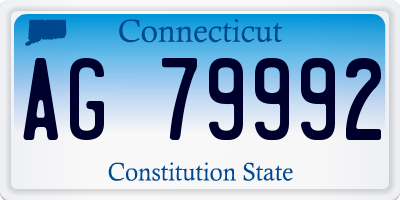 CT license plate AG79992