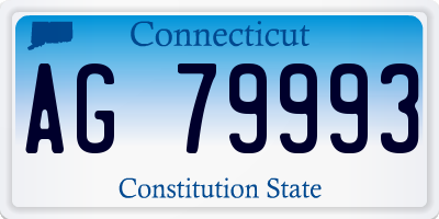 CT license plate AG79993