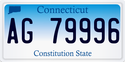 CT license plate AG79996