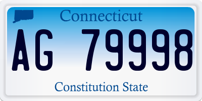 CT license plate AG79998