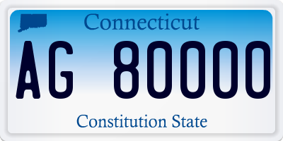 CT license plate AG80000