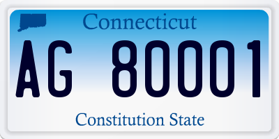CT license plate AG80001