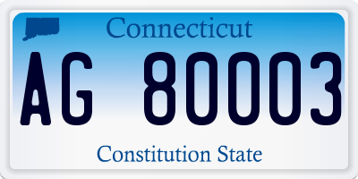 CT license plate AG80003