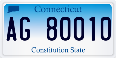 CT license plate AG80010