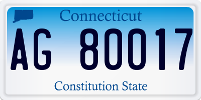 CT license plate AG80017