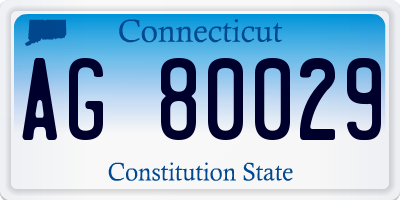 CT license plate AG80029