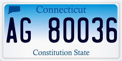 CT license plate AG80036