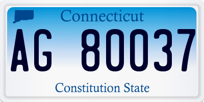 CT license plate AG80037