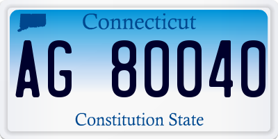 CT license plate AG80040