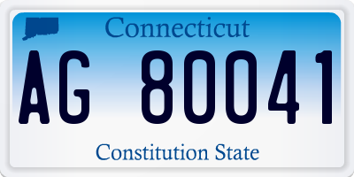 CT license plate AG80041