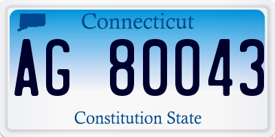 CT license plate AG80043