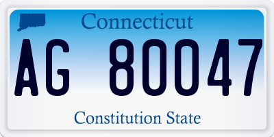CT license plate AG80047