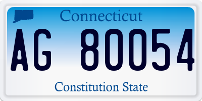 CT license plate AG80054