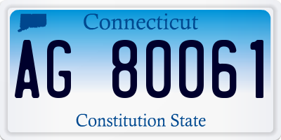 CT license plate AG80061