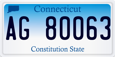 CT license plate AG80063
