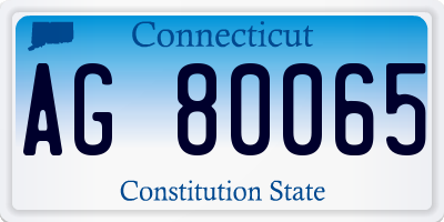 CT license plate AG80065