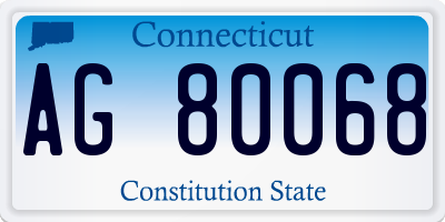 CT license plate AG80068