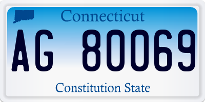 CT license plate AG80069
