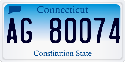 CT license plate AG80074