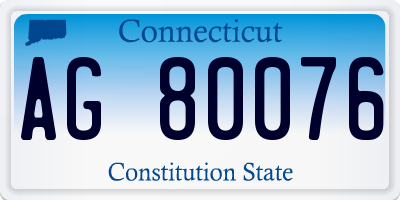 CT license plate AG80076
