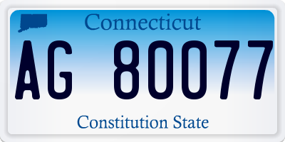 CT license plate AG80077