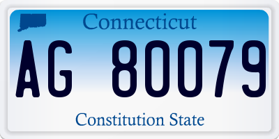 CT license plate AG80079