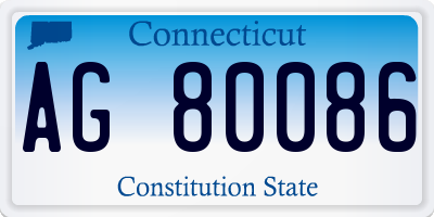 CT license plate AG80086