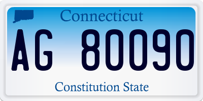 CT license plate AG80090