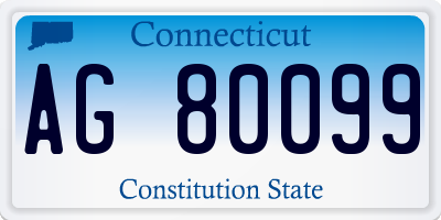 CT license plate AG80099