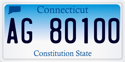 CT license plate AG80100