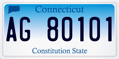 CT license plate AG80101