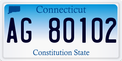 CT license plate AG80102
