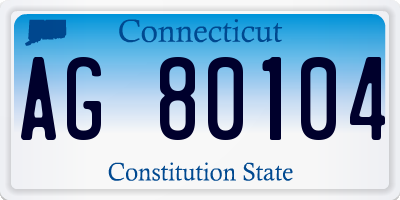 CT license plate AG80104
