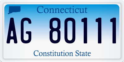 CT license plate AG80111