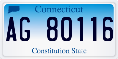 CT license plate AG80116