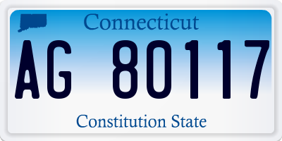 CT license plate AG80117
